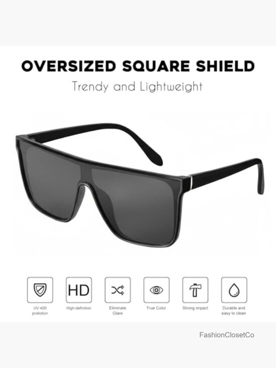 Polarized Oversized Square Sunglasses with UV400 Protection main image 6